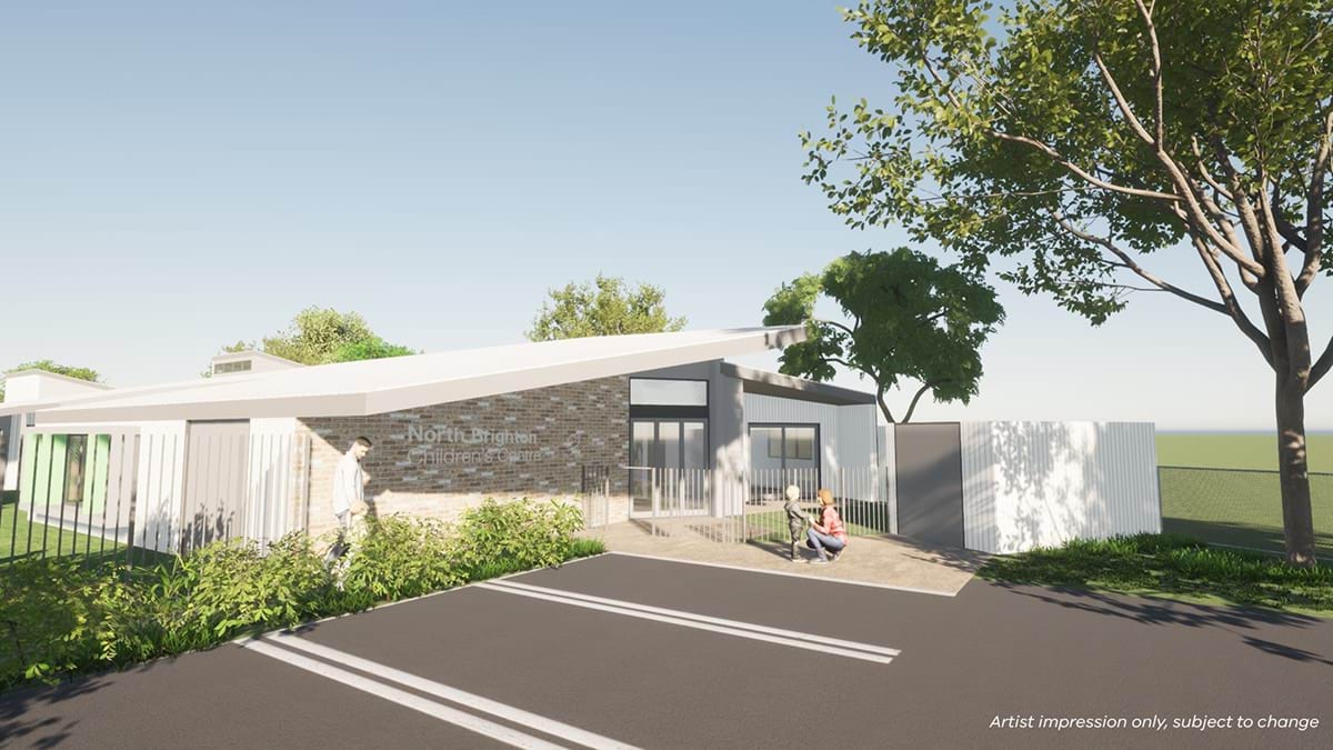 North Brighton Children’s Centre - Building Blocks Capacity Building Grant, illustrated render of exterior of car park entry