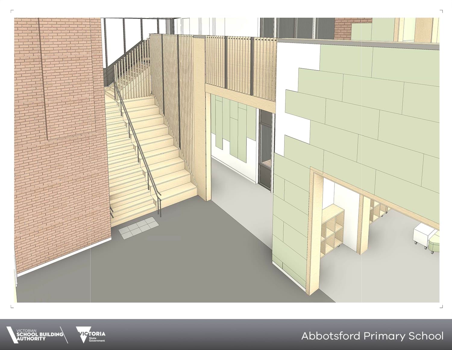 Artist impression of Abbotsford Primary School building interior