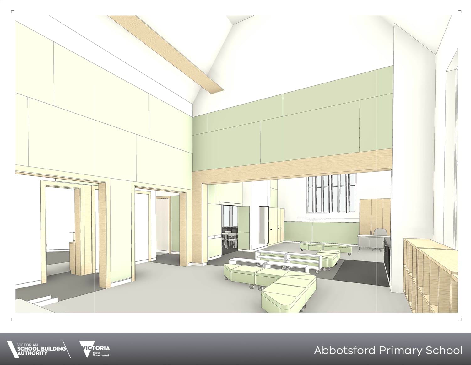 Artist impression of Abbotsford Primary School building interior