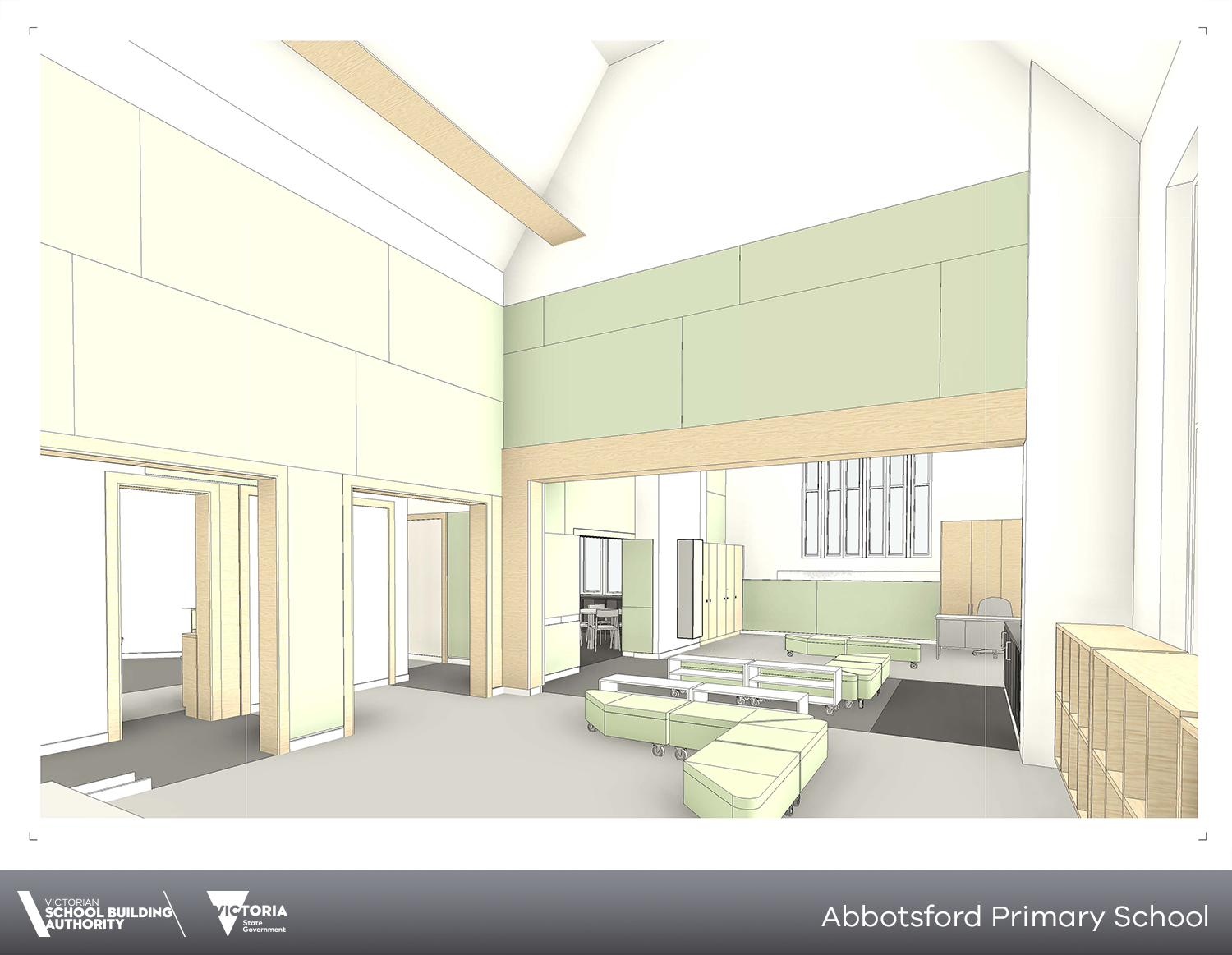 Artist impression of Abbotsford Primary School building interior
