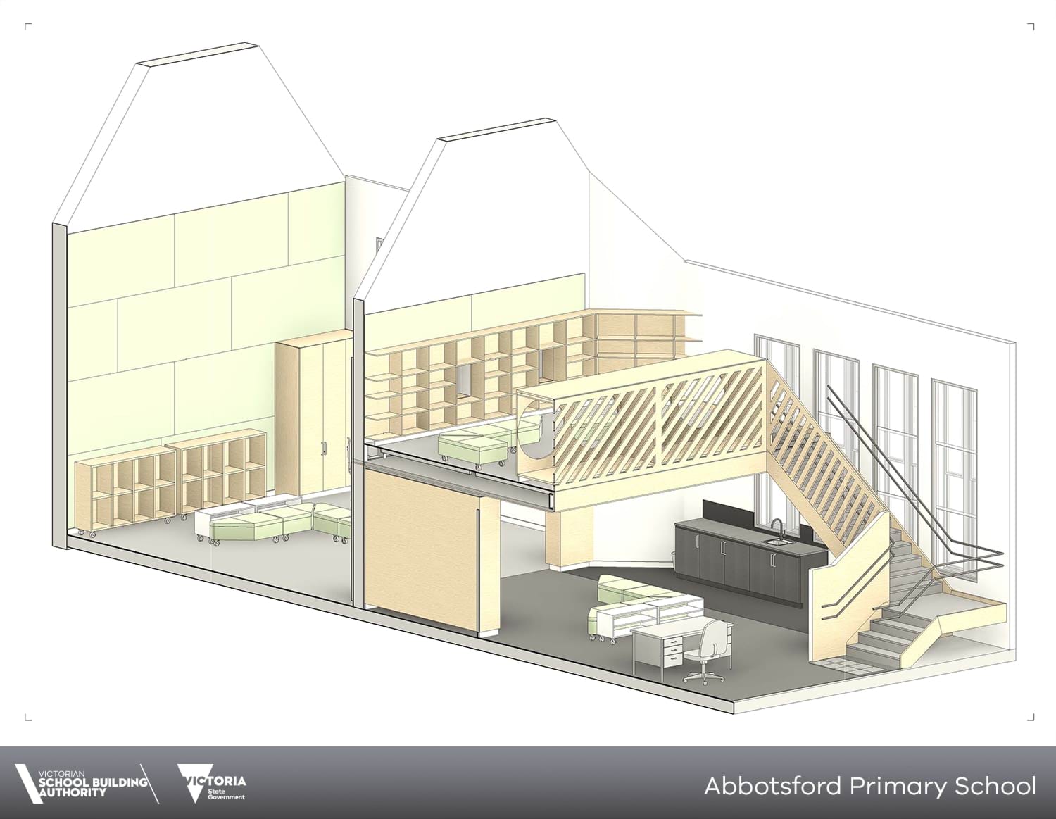  Artist impression of Abbotsford Primary School building interior