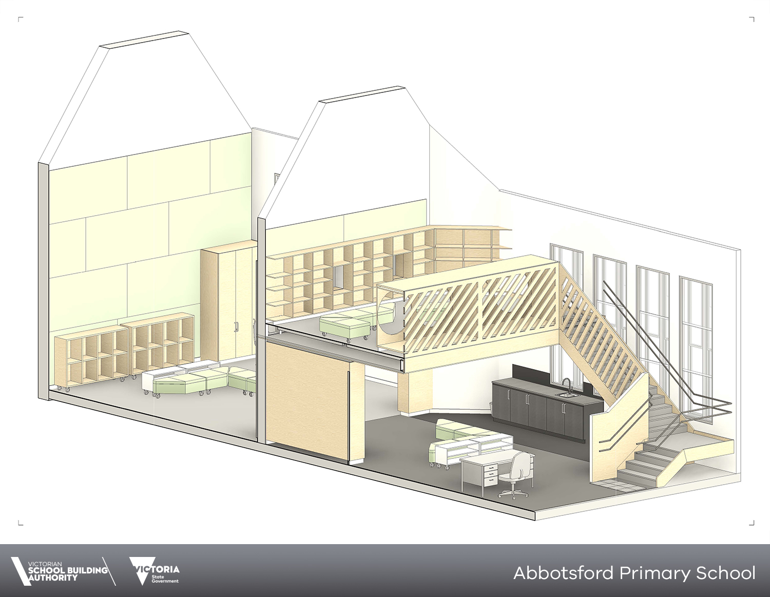  Artist impression of Abbotsford Primary School building interior