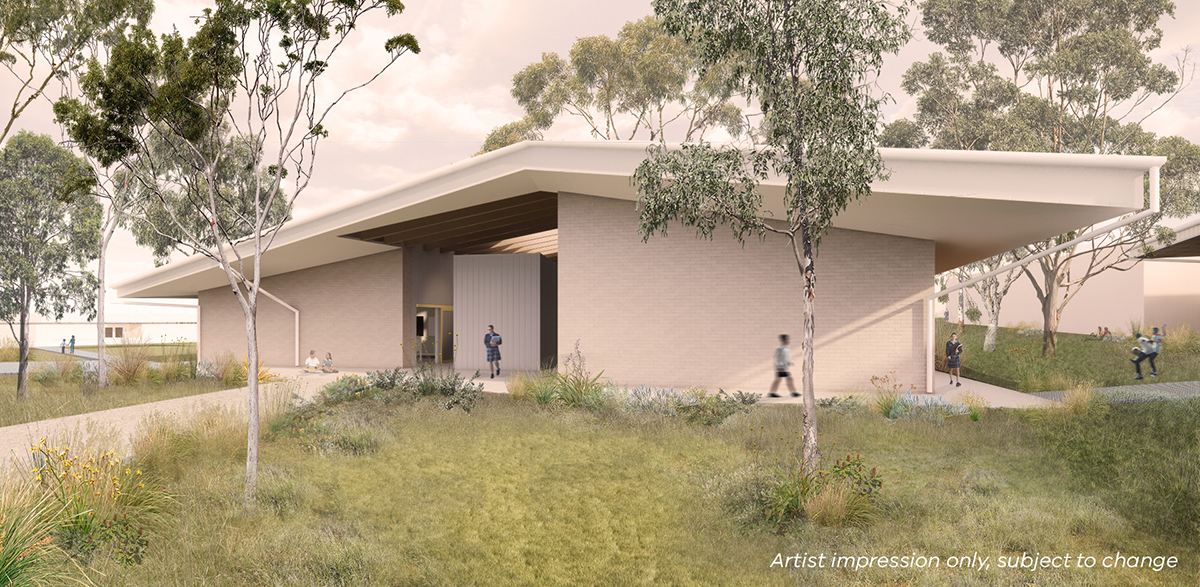 Bayswater Secondary College - upgrade and modernisation, illustrated render, exterior