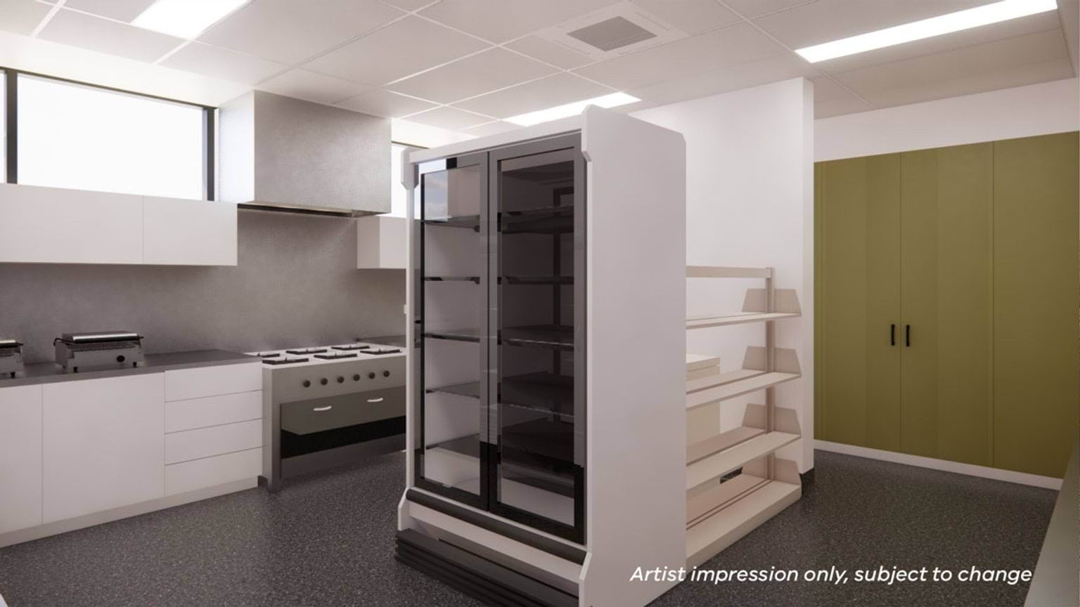 Orbost Regeneration - upgrade and modernisation, illustrated render of canteen interior