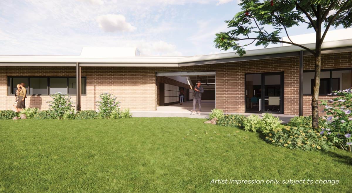 Korumburra Secondary College - upgrade and modernisation, illustrated render of learning hub