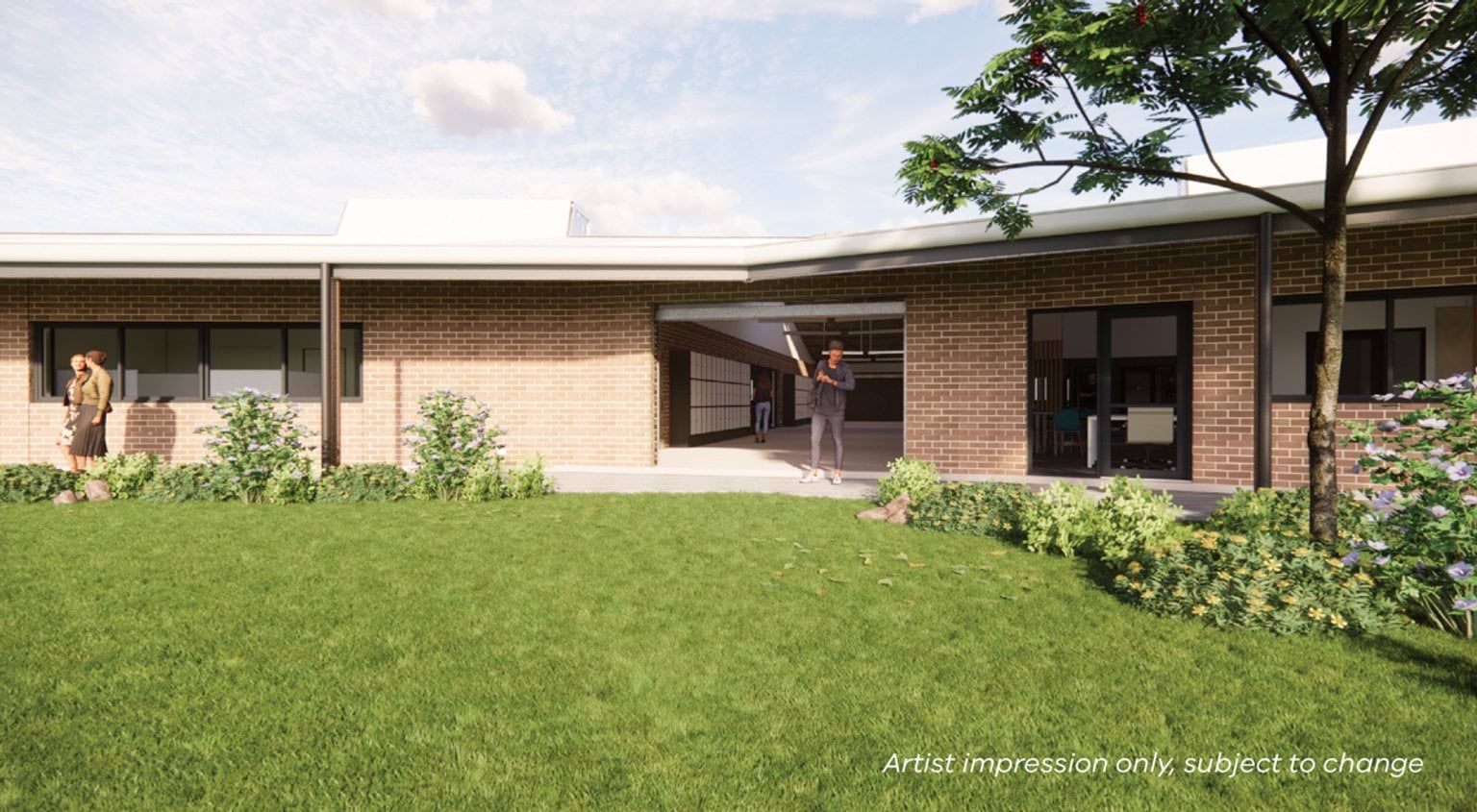 Korumburra Secondary College - upgrade and modernisation, illustrated render of learning hub