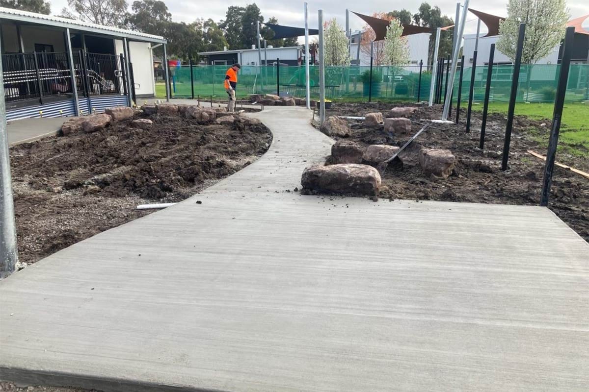 Glenroy Central Kindergarten - upgrade, photograph of exterior outdoor path and landscaping