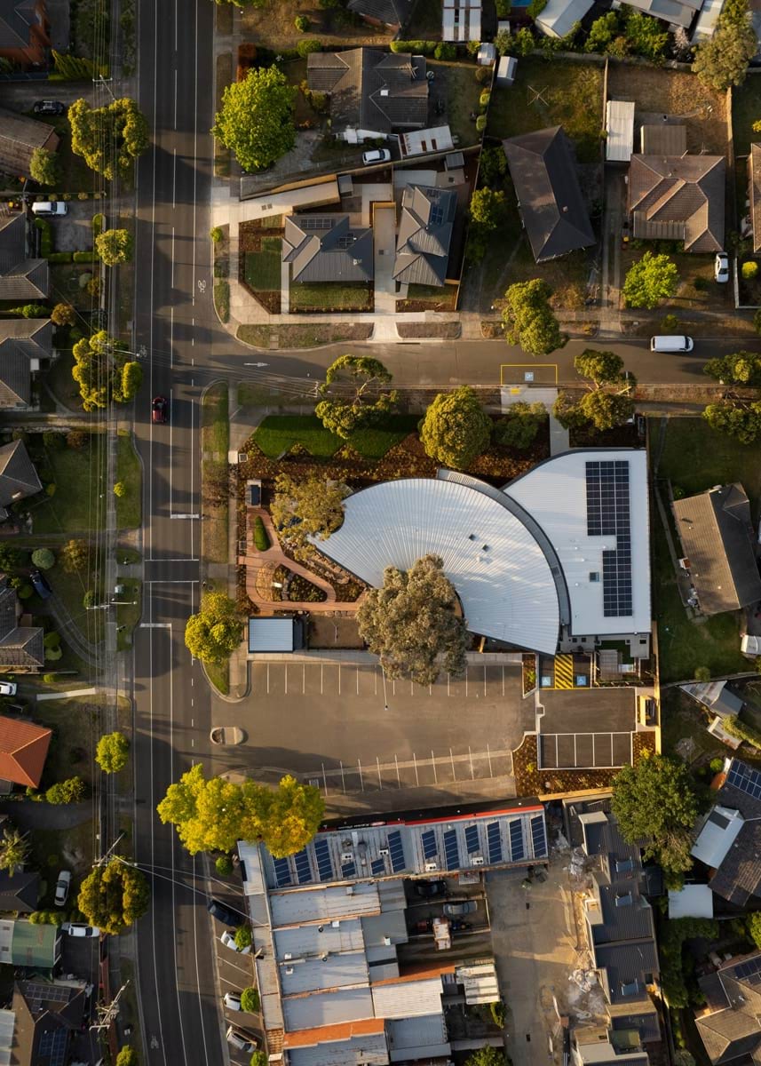 Aerial photo of the centre