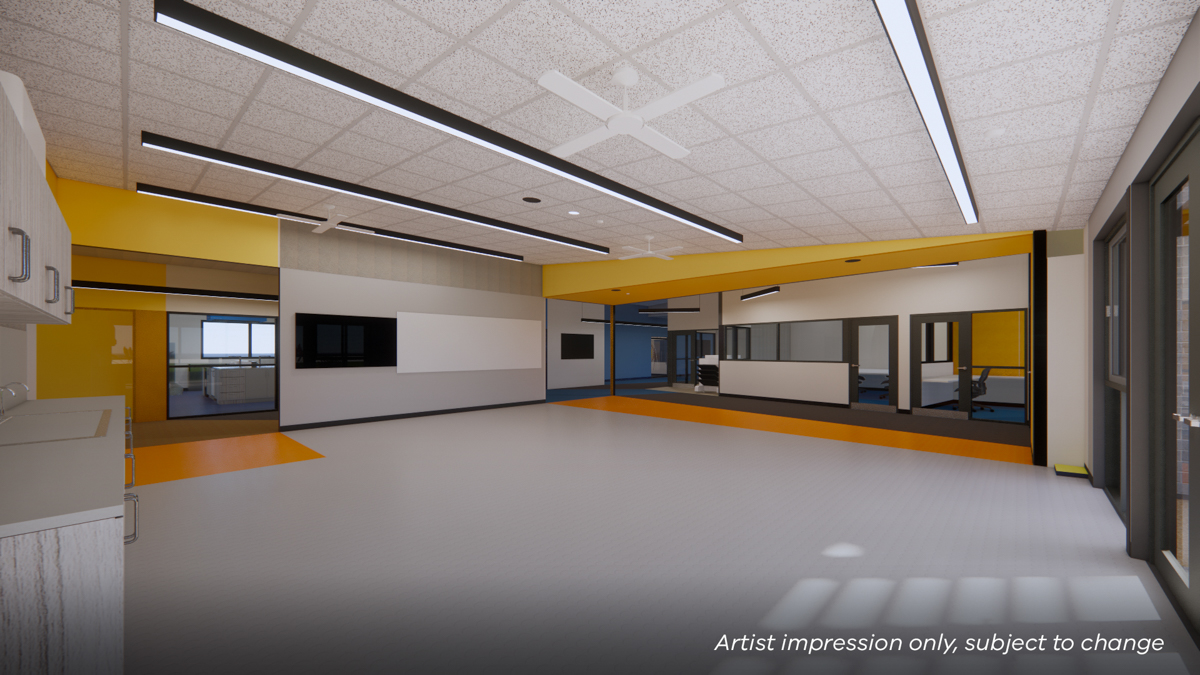 Mount Rowan Secondary College - upgrade and modernisation, Illustrated render - new classrooms