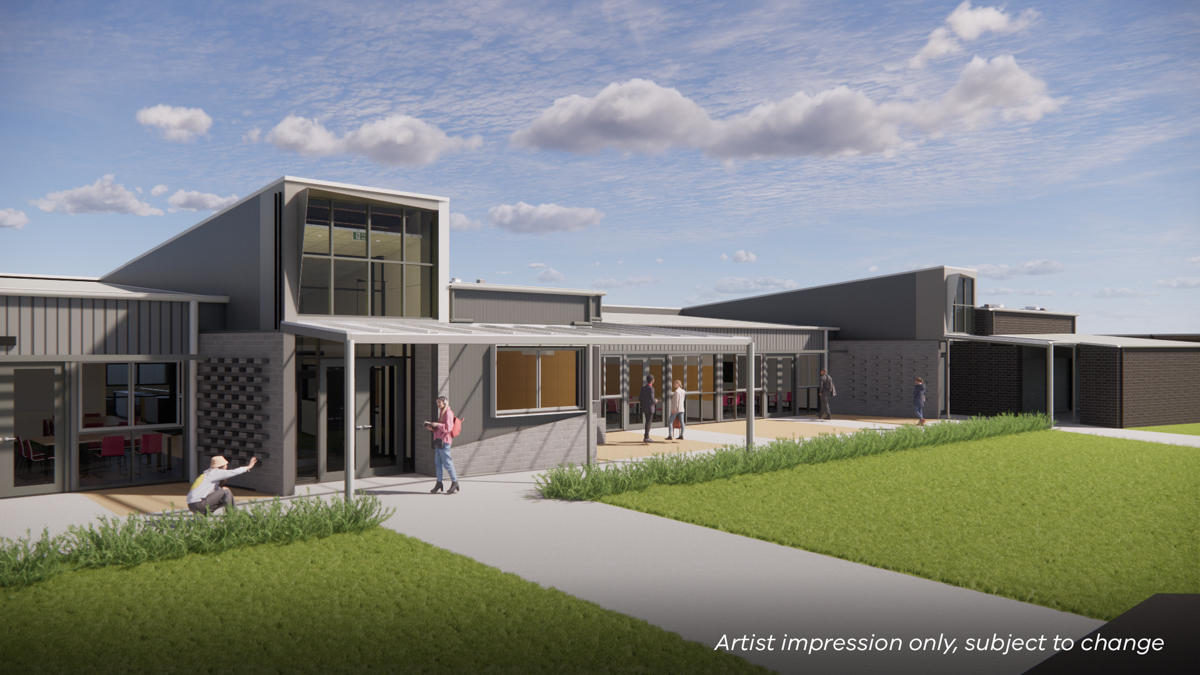Mount Rowan Secondary College - upgrade and modernisation, Illustrated render - new classrooms