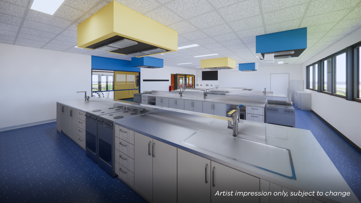 Mount Rowan Secondary College - upgrade and modernisation, Illustrated render - new classrooms