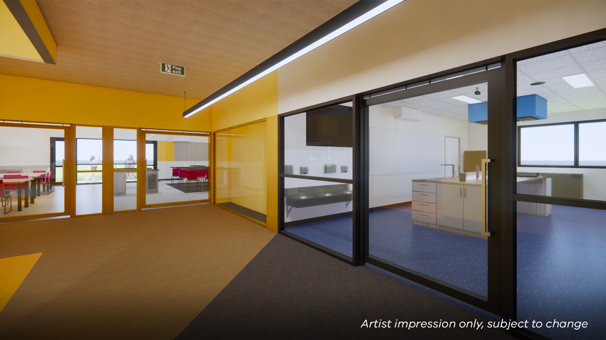 Mount Rowan Secondary College - upgrade and modernisation, Illustrated render - new classrooms