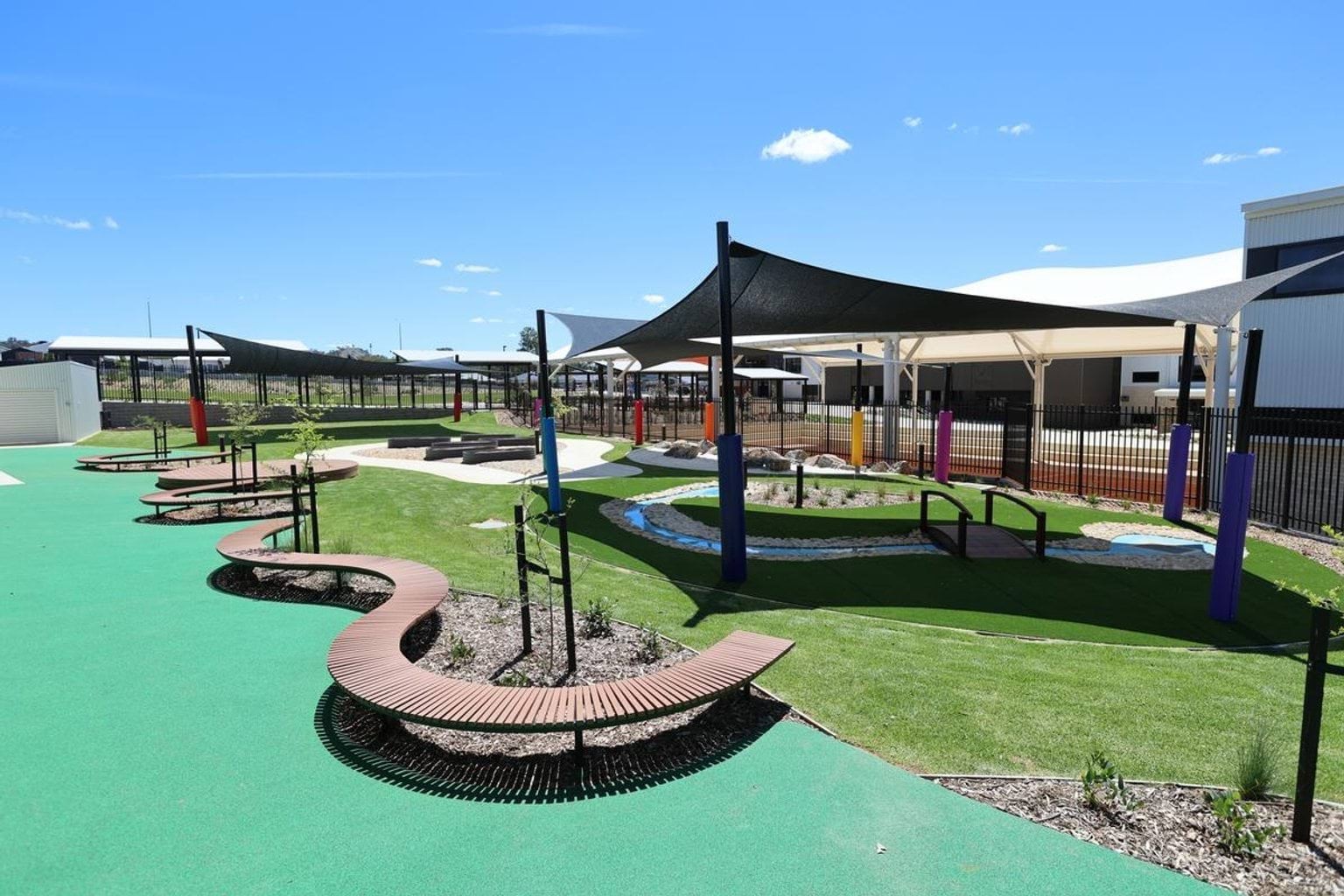 Outside seating area at Kerribana Primary School Kindergarten (interim name)