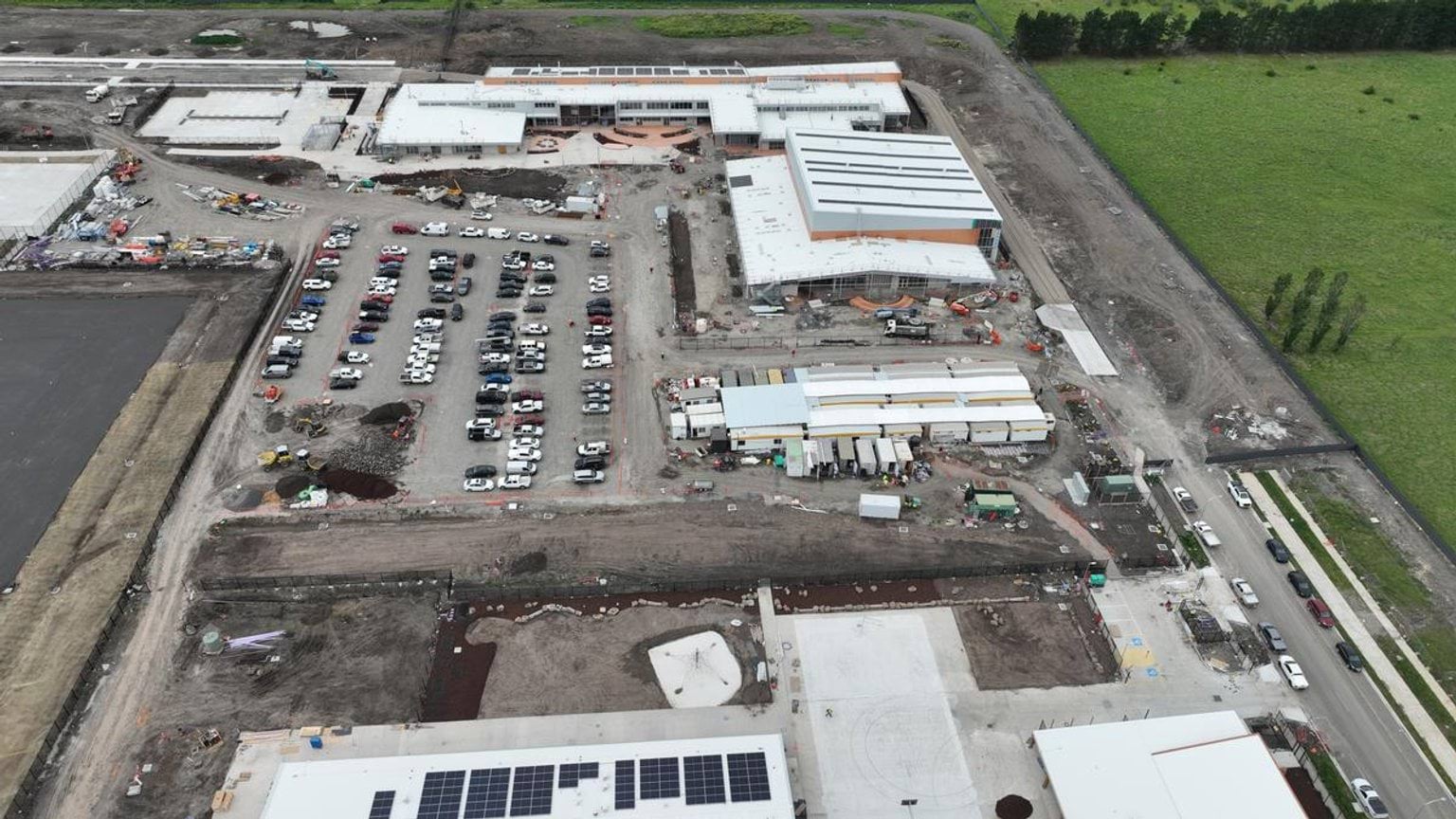 Overhead shot of construction site