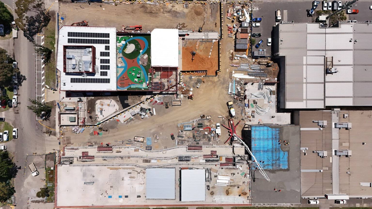 Overhead photo of construction site