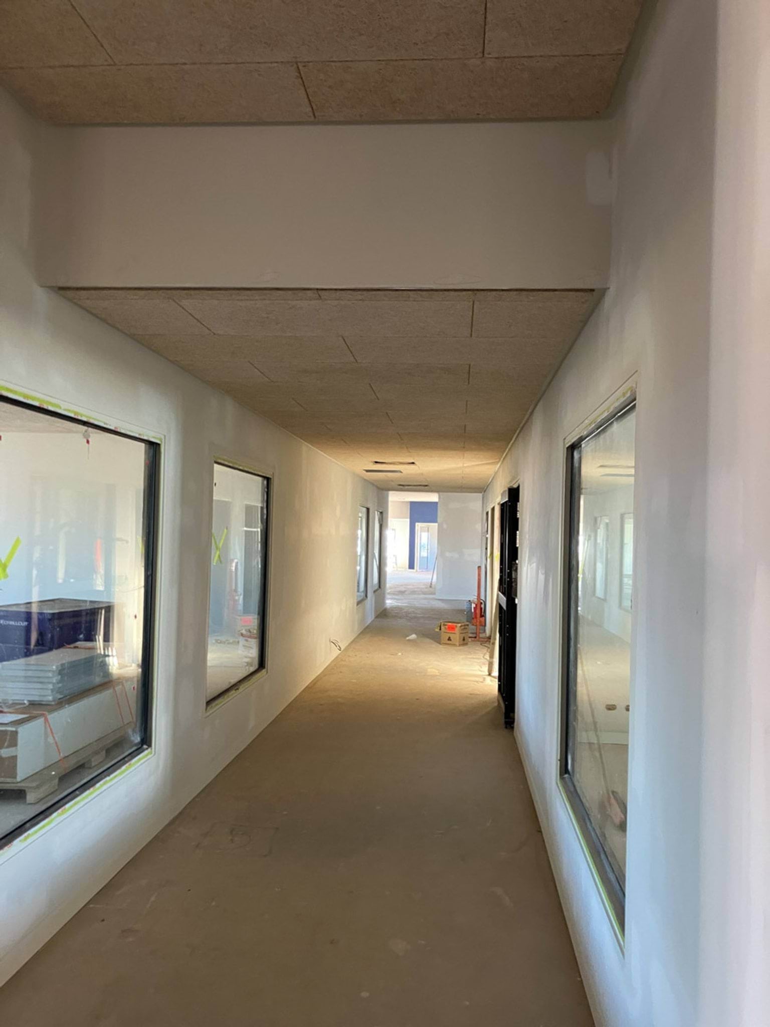 Hallway with windows on both sides