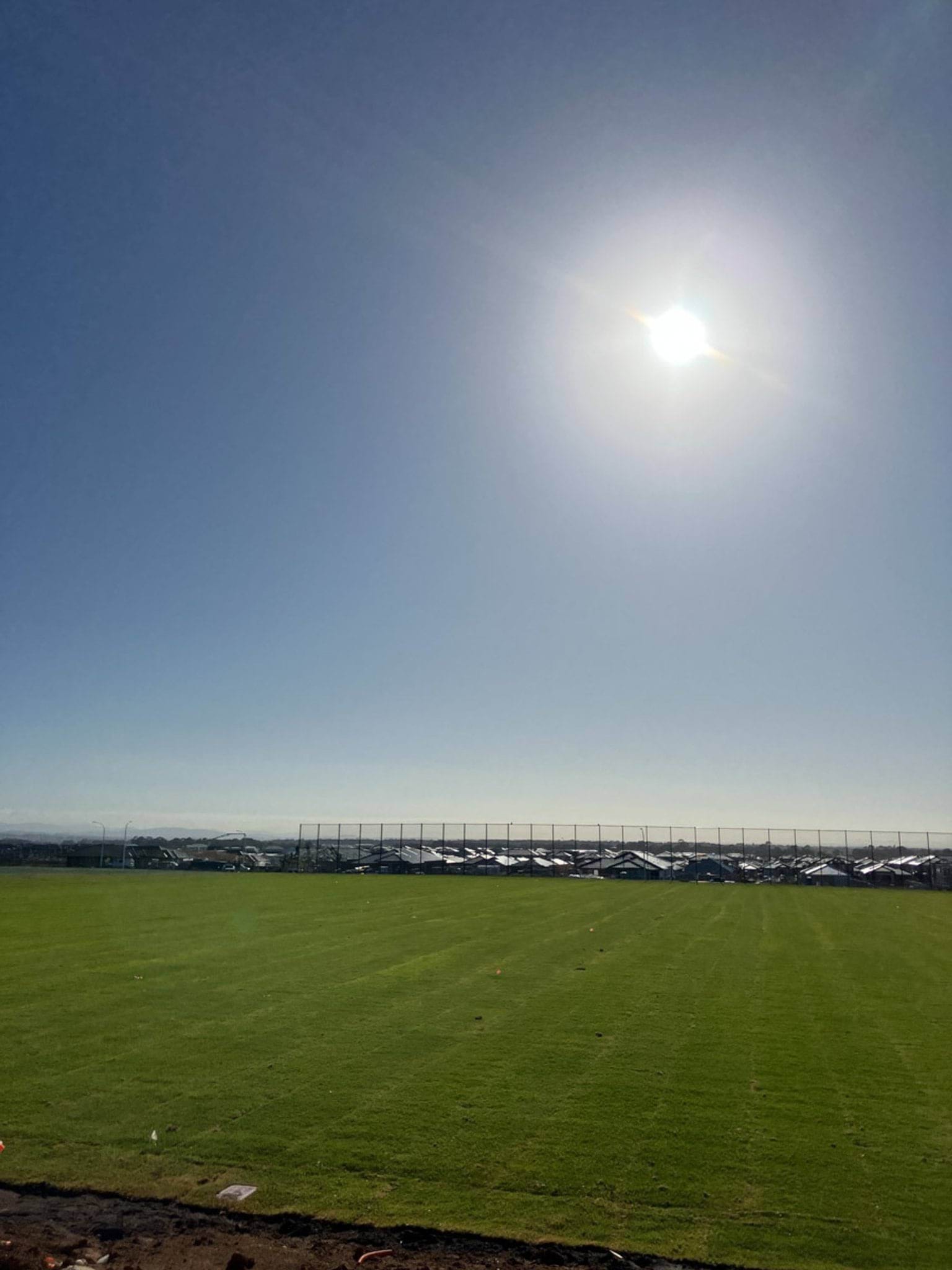 Outdoor field with sun shining