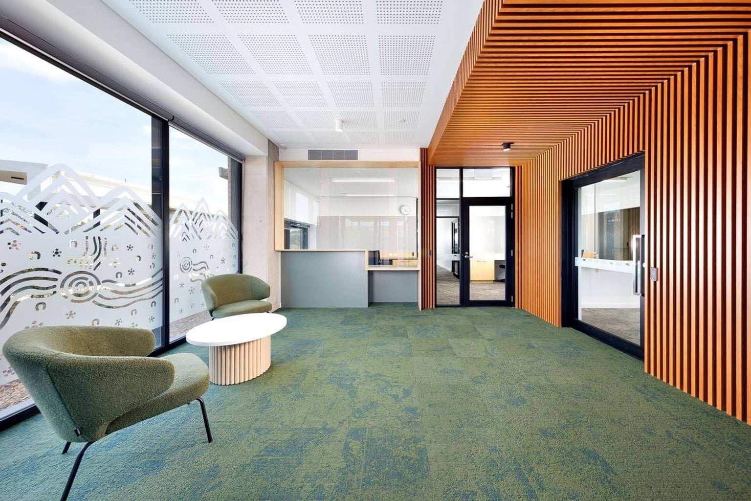 Inside the new reception/admin area for Kerribana Primary School