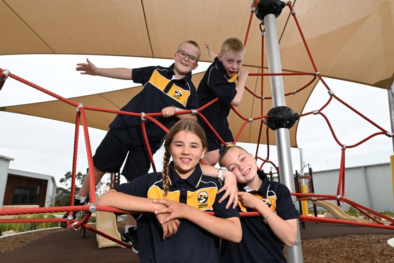 Climbing on the playground