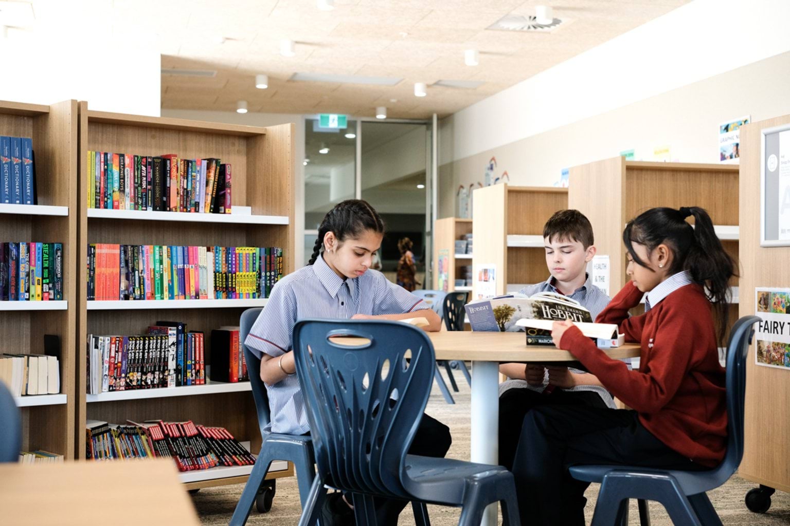 Reading together in the library
