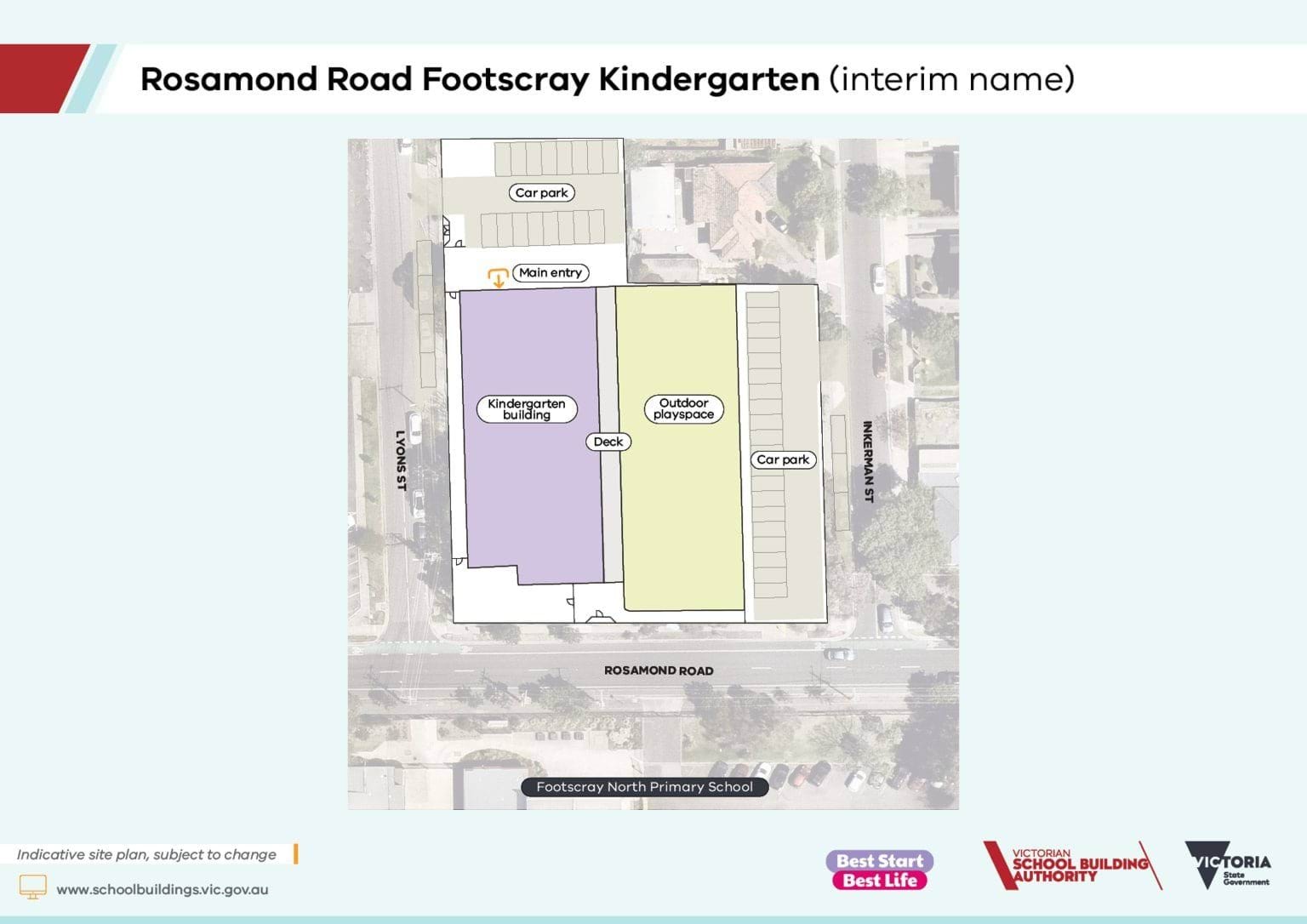 Rosamond Road Footscray Kindergarten (interim name) – indicative site plan