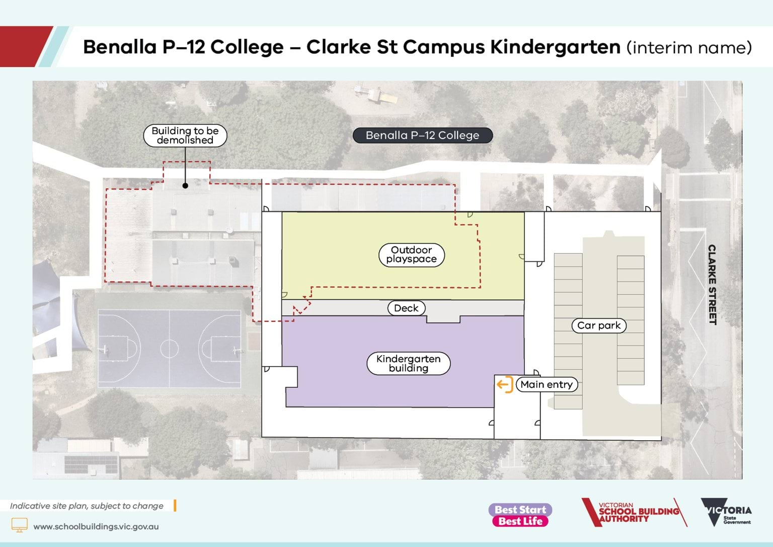 Benalla P–12 College – Clarke St Campus Kindergarten (interim name) – indicative site plan