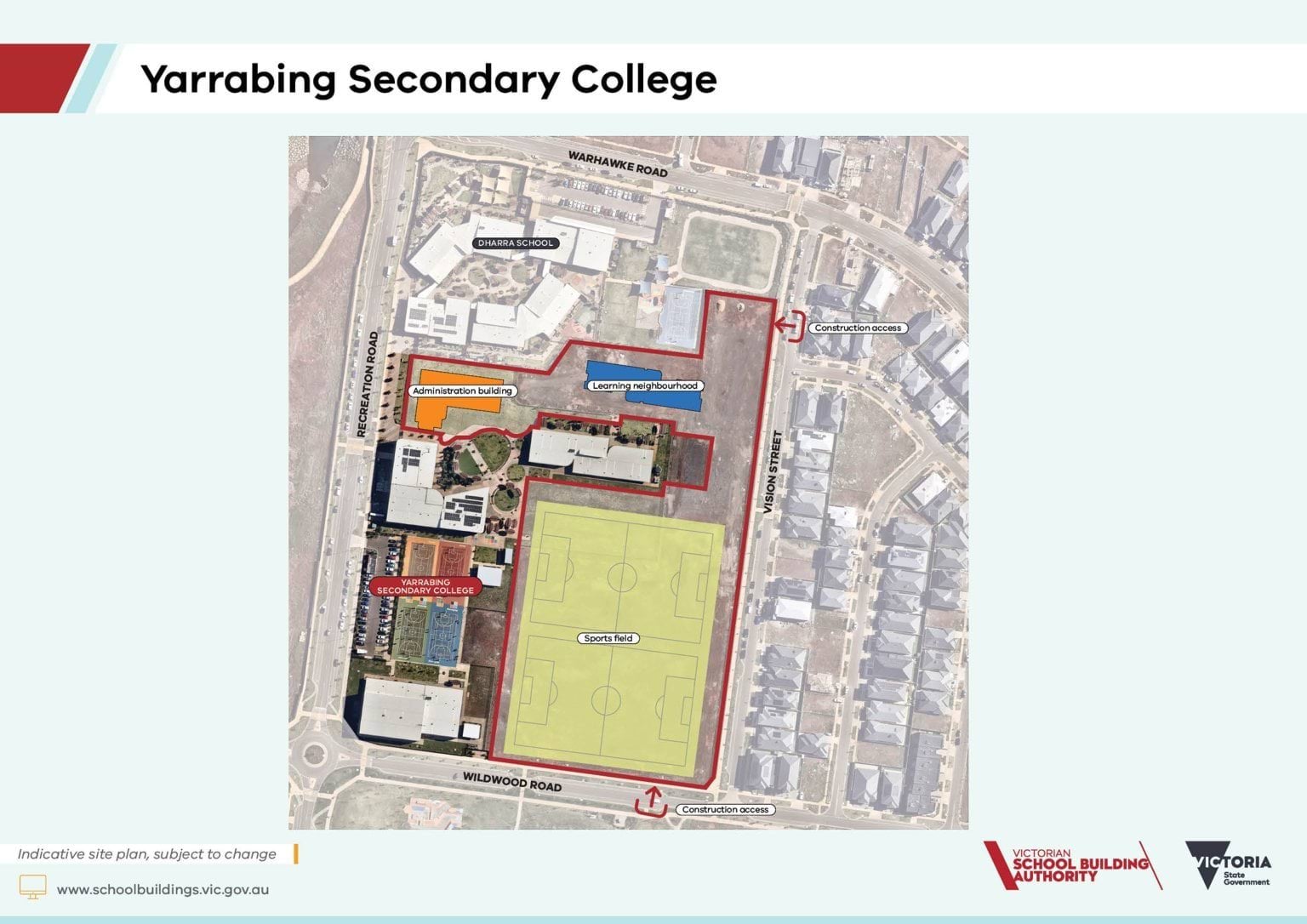 Yarrabing Secondary College – New School – additional stage – indicative site plan
