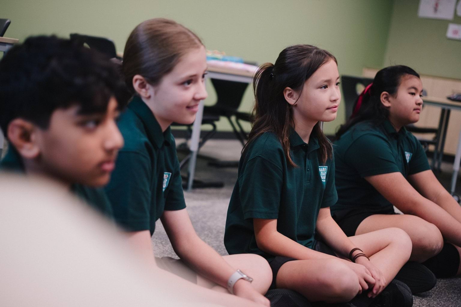 Listening attentively during class