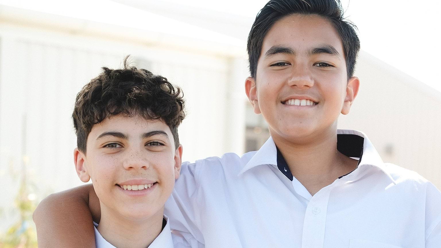 Standing outside together