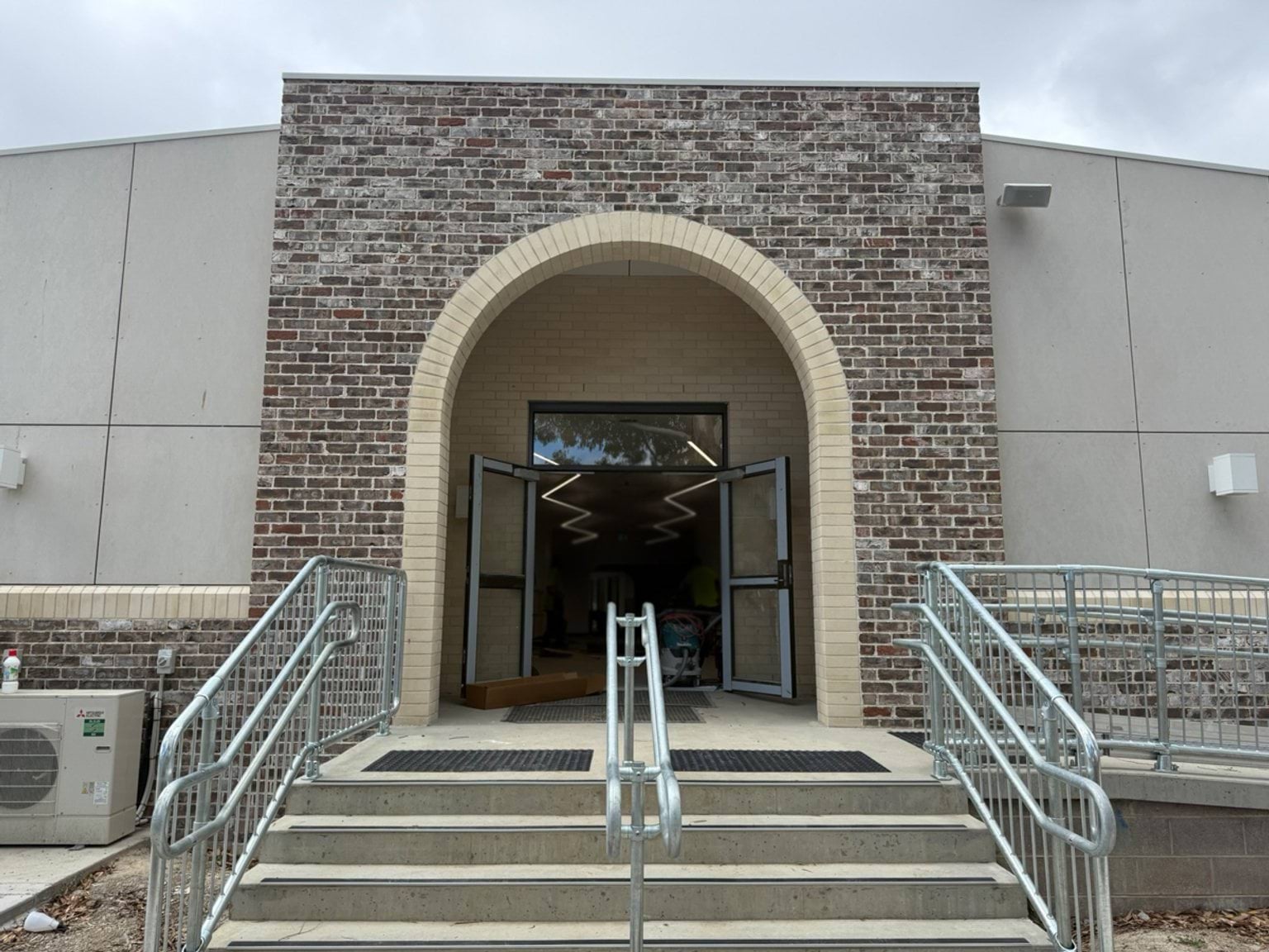 Brick entrance to new building