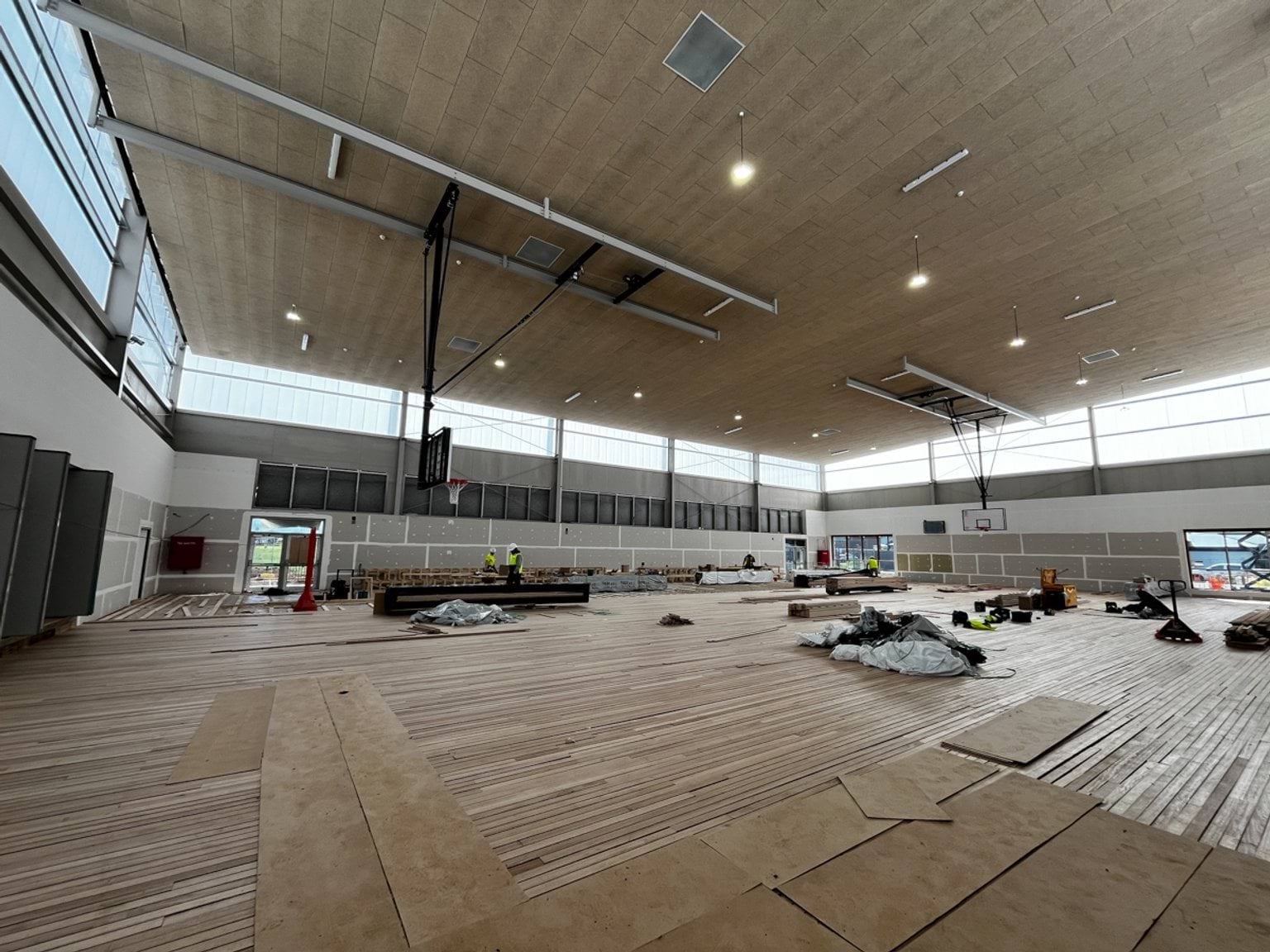 Indoor basketball stadium under construction